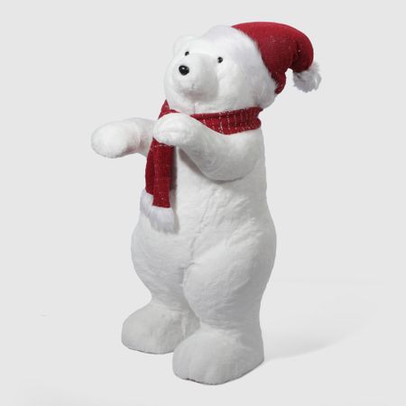 Фигура Gerimport Ny декоративная мишка с красным шарфом 90 см