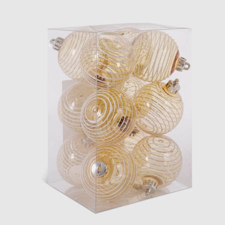 Набор елочных игрушек Unique Treasures 60RS8NS-3077CH 12 шт золото комольцева юлия викторовна новый год от истории елочных игрушек до традиций разных стран 2 е издание