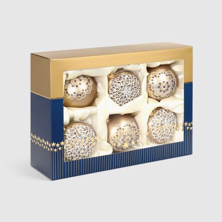 Набор елочных игрушек Marusya кремовый шедевр 6 шт комольцева юлия викторовна новый год от истории елочных игрушек до традиций разных стран 2 е издание