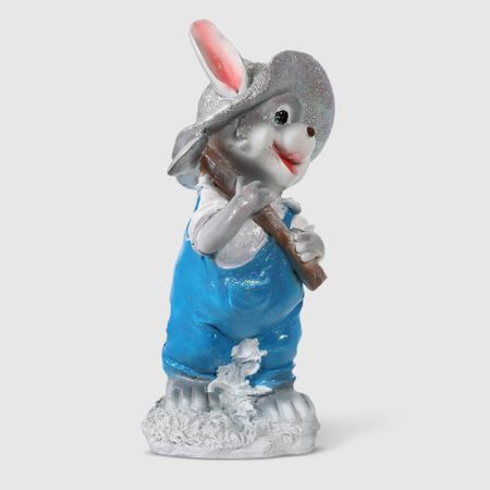 Декоративная Новогодняя фигура Полиформ Символ года Заяц в панамке с молотком 42 см