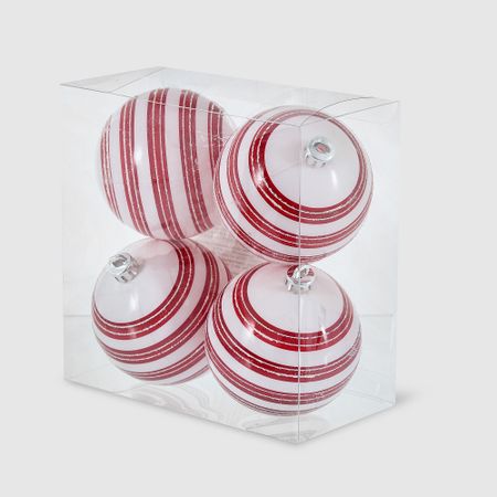 Набор елочных игрушек Unique Treasures 4 шт, красный/белый комольцева юлия викторовна новый год от истории елочных игрушек до традиций разных стран 2 е издание