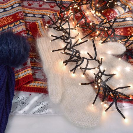 Электрогирлянда новогодняя Kaemingk занавес 200 см 480 LED теплый белый, со стартовым шнуром для творчества эпоксидная смола арт 09406