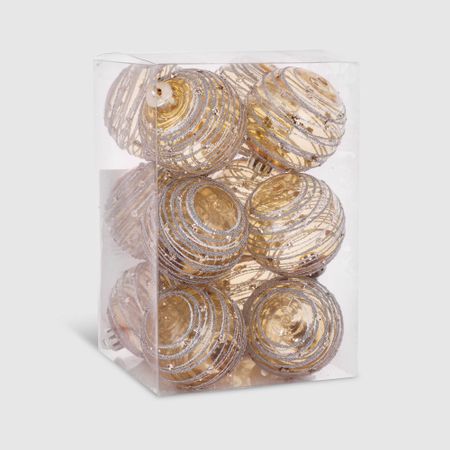 Набор елочных игрушек Unique Treasures 60RS8NS-A2303CH 12 шт золото комольцева юлия викторовна новый год от истории елочных игрушек до традиций разных стран 2 е издание