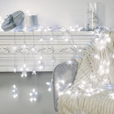 Электрогирлянда новогодняя Reason Звезды 360 LED холодный белый + синий (вспышка)