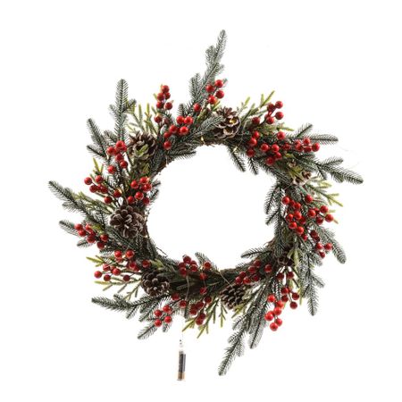 Венок новогодний Mercury NY с ягодами 60 см