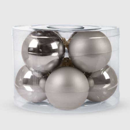 Набор ёлочных игрушек Linhai jinnuo шары шампань стекло 8 шт 8 см