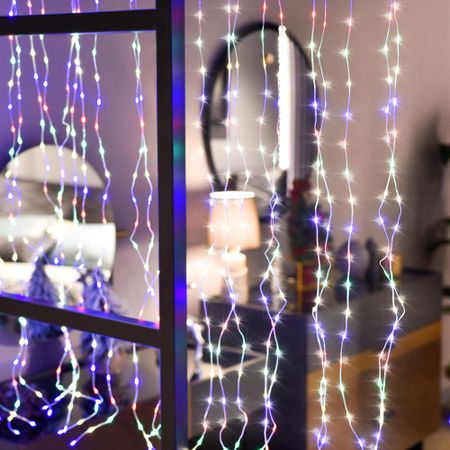 Электрогирлянда новогодняя занавес Best Technology 900 led мультиколор 4+1,5х1,5 м со стартовым шнуром