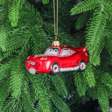 Игрушка ёлочная Snow and Stars машинка-тачка красная