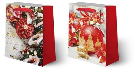 Пакет подарочный Красный стиль XL, 30х39х12 см 1 шт в ассортименте