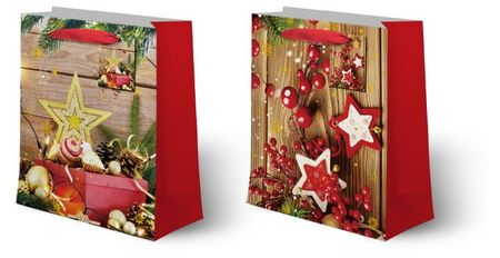Пакет подарочный Новогодний декор XL, 30х39х12 см 1 шт в ассортименте