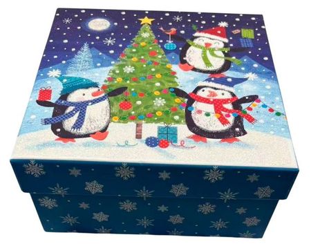Коробка подарочная Пингвины, 20х20х9,5 см