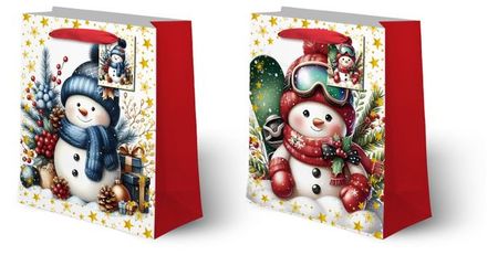 Пакет подарочный Снеговичок, 17,5х23,5х8 см в ассортименте