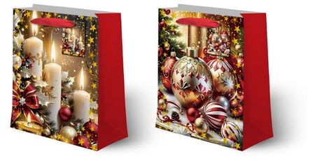 Пакет подарочный Новогодние свечи 17,523,58 см, 1 шт в ассортименте