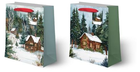 Пакет подарочный Изба в лесу 303912 см, 1 шт в ассортименте