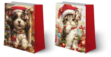 Пакет подарочный Домашние любимцы, 30х39х12 см в ассортименте