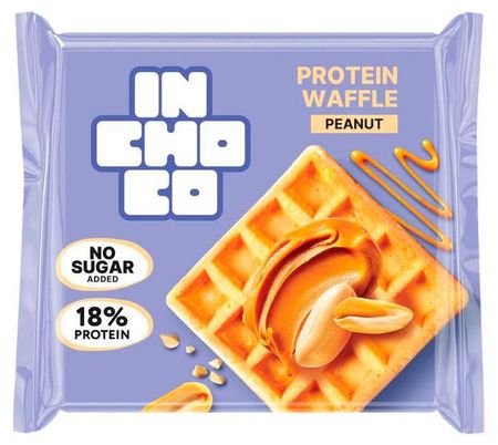 Вафли венские протеиновые Inchoco Арахис, 35 г