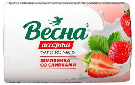 Мыло для рук Весна Земляника со сливками, 90 г