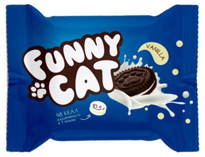 Печенье сахарное Funny Cat vanilla, 21 г