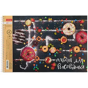 Альбом для рисования Hatber, Sweet moments, А4, 40 листов, на спирали, в ассортименте
