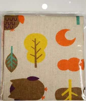 Отрез льна (48*48см) (пакет) Разноцветные Совы с деревьями (11-00399-L9)