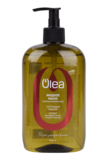 Мыло OLEA жид парфюмированное Чарующая вишня, 600 мл, флакон-дозатор