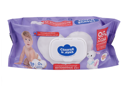 Салфетки Солнце и луна Eco влажн витаминные big-pack детские (с 0 лет), 120 шт