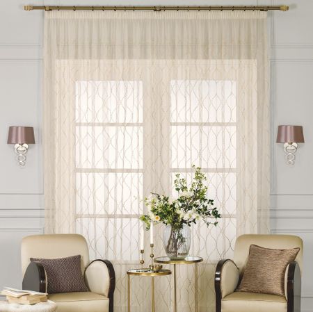 Тюль на шторной ленте Daily By T Виладжи бежевый 300х270 см 1 предмет