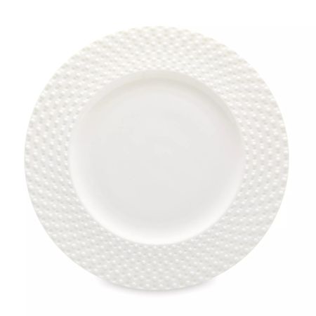 Тарелка обеденная Decor de table Капля 27 см, рельеф, фарфор, белая