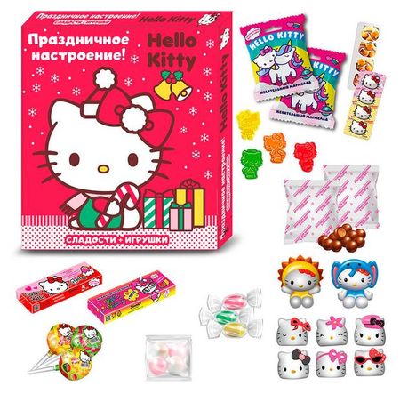 Подарок новогодний сладкий Hello Kitty Праздничное настроение, 248 г