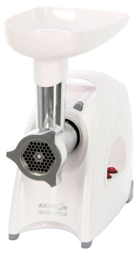 Мясорубка Аксион М641 2 насадки белая