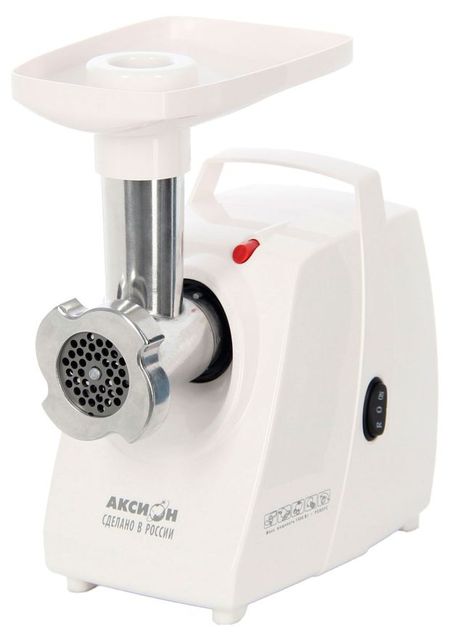 Мясорубка Аксион М33 2 насадки белая