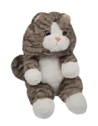 Мягкая игрушка Котик полосатый серый (22см) (14-0650-202505-T7)