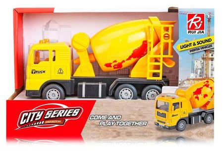 Машина фрикционная со светом и звуком желтая, 1 шт в ассортименте