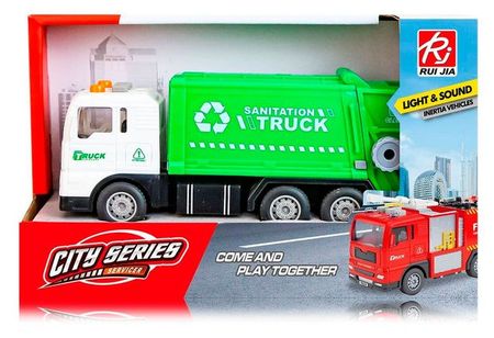 Машина фрикционная со светом и звуком зеленая, 1 шт в ассортименте