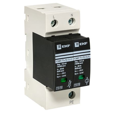Ограничитель напряжения модульный EKF PROxima T1-T2 275 В 20 кА 2P (OV12-11-505)