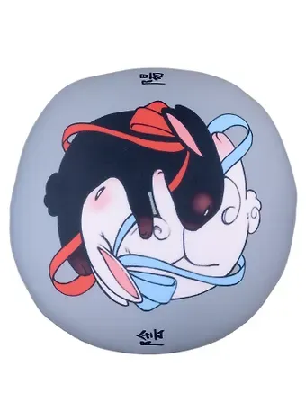 Подушка-антистресс круглая Аниме Кролики Инь и Ян (d 35 см)