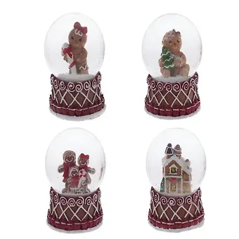 Фигурка декоративная в стеклянном шаре Пряник, 4 варианта (4,5см) (808389)