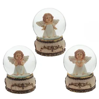 Фигурка декоративная в стеклянном шаре Ангел, 3 варианта (6,5см) (812424)