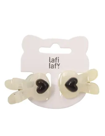 Набор заколок Ушки черно-белые (2шт) (пластик) (12-253004-С21) (Lafilaf)