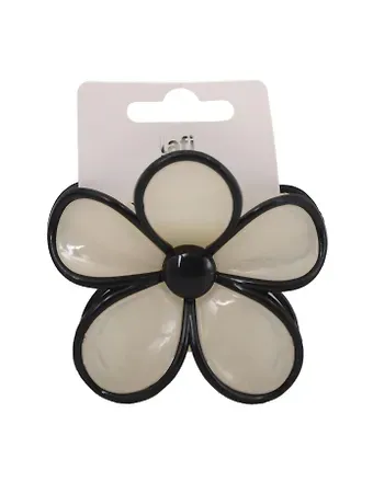 Заколка-крабик Цветок бежевый (пластик) (12-253004-С13) (Lafilaf)