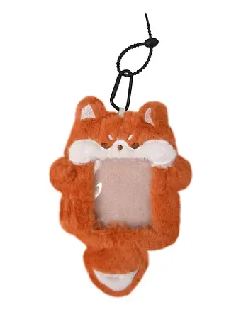 Чехол для карточек (картхолдер) Лиса (карабин) (плюш) (9х15) (12-Dongjin-D4)