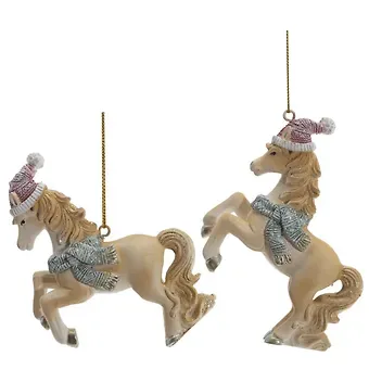 Фигурка декоративная подвесная Лошадка бежевая, 2 варианта (9х2х8) (824193)