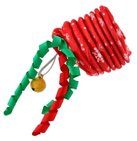 Игрушка для кошек новогодняя с пером, 5,5х14 см