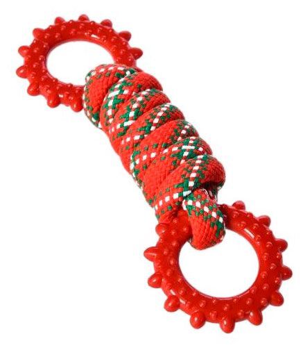 Игрушка для собак новогодняя Веревка красная, 25 см