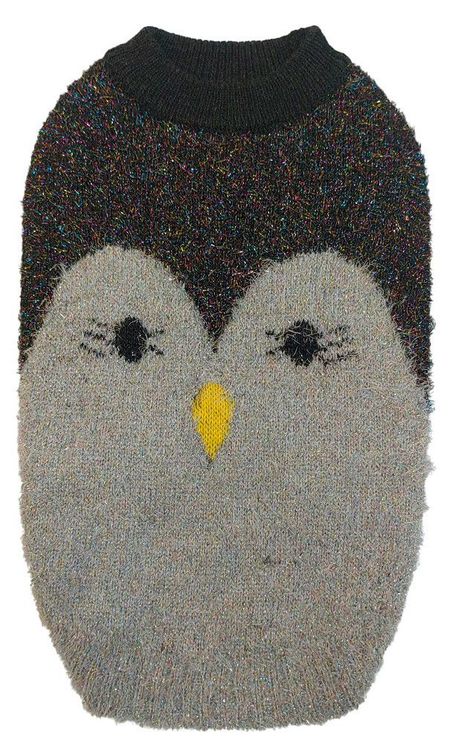 Свитер новогодний для собак Пингвин серый