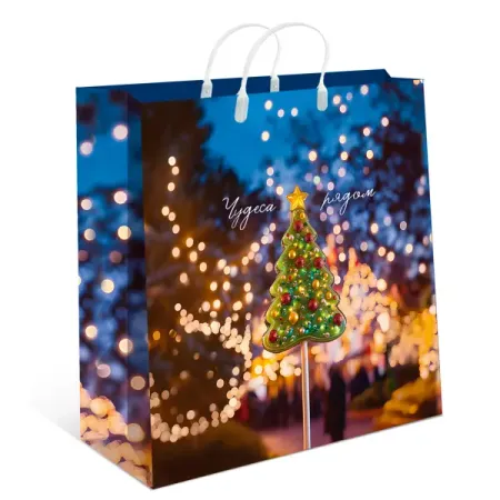 Подарочный пакет Арт и дизайн 26x24 см в ассортименте