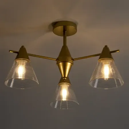 Люстра потолочная Blissa 3 лампы 15 м² цвет бронза/прозрачный