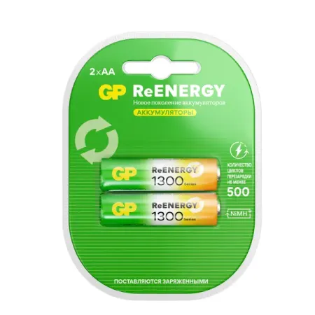 Перезаряжаемая аккумуляторная батарея GP LR06 AA 1300 mAh 2 шт.