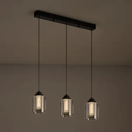 Светильник подвесной Lisse 6 м² нейтральный белый свет цвет черный/серый