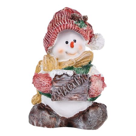 Декоративная новогодняя фигура Полиформ Снеговичок с табличкой 